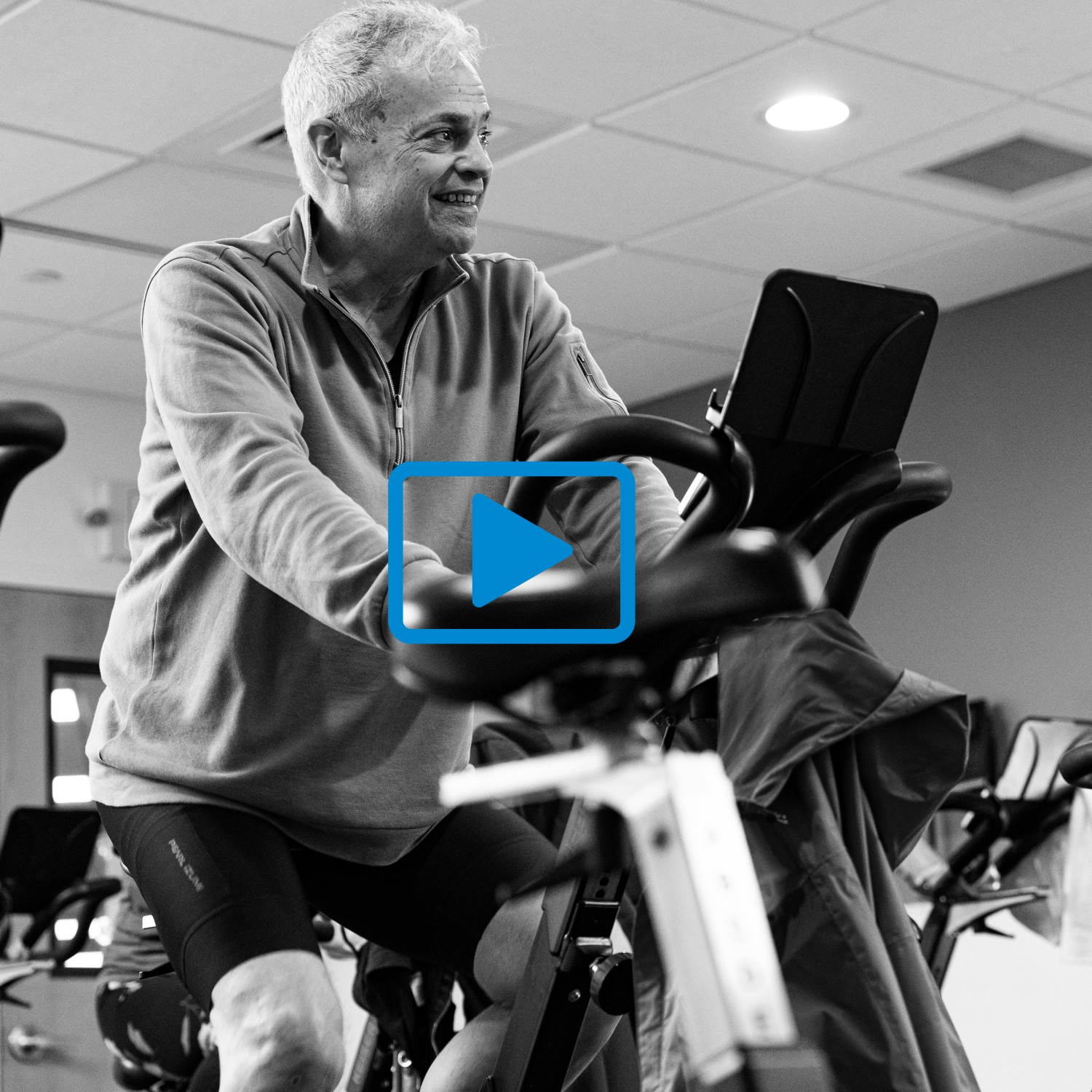 man on exercise bike